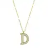 Gümüş Gold D Harfi Kadın Kolye
