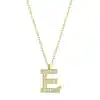 Gümüş Gold E Harfi Kadın Kolye