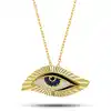 Gümüş Gold Gecenin Gözü Kadın Kolye