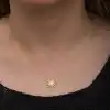 Gümüş Gold Güneş Kadın Kolye
