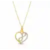 Gümüş Gold Kalp İçinde Sonsuzluk Kadın Kolye