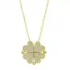 Gümüş Gold Kalpli Açılabilen Yonca Kadın Kolye