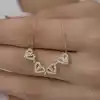 Gümüş Gold Kalpli Açılabilen Yonca Kadın Kolye