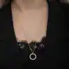 Gümüş Gold Kaplama Yuvarlak Çeyrek Altın Takılabilen Kadın Kolye