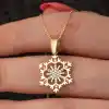 Gümüş Gold Kar Tanesi Kadın Kolye
