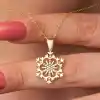 Gümüş Gold Kar Tanesi Kadın Kolye