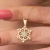Gümüş Gold Kar Tanesi Kadın Kolye