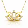 Gümüş Gold Lotus Çiçeği Kadın Kolye