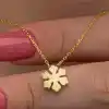 Gümüş Gold Minimal Kar Tanesi Kadın Kolye