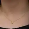 Gümüş Gold Minimal Kar Tanesi Kadın Kolye