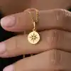 Gümüş Gold Minimal Yıldız Kadın Kolye