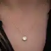 Gümüş Gold Minimal Yuvarlak Anturaj Kadın Kolye