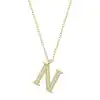 Gümüş Gold N Harfi Kadın Kolye