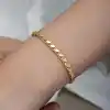 Gümüş Gold Pullu Zincir Kadın Bileklik