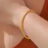 Gümüş Gold Pullu Zincir Kadın Bileklik