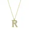 Gümüş Gold R Harfi Kadın Kolye