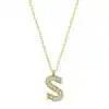 Gümüş Gold S Harfi Kadın Kolye