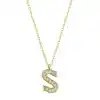 Gümüş Gold S Harfi Kadın Kolye