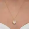Gümüş Gold Sedef Taşlı Ay Yıldız Hilal Kadın Kolye