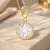 Gümüş Gold Yuvarlak Montür Kadın Kolye