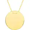 Gümüş Gold Yuvarlak Plaka Kolye