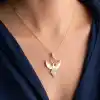 Gümüş Gold Zirkon Taşlı Anka Kuşu Kadın Kolye