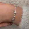 Gümüş Halka İçinde Kar Tanesi Kadın Bileklik