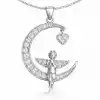 Gümüş Hilal Melek Kadın Kolye