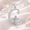 Gümüş Hilal Melek Kadın Kolye