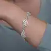 Gümüş İkili Yaprak Telkari Kadın Bileklik