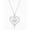 Gümüş Kalp İçinde Kanatlı Sonsuzluk Kolye