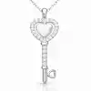 Gümüş Kalpli Anahtar Kadın Kolye