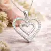 Gümüş Kalpli Bayan Kolye