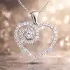 Gümüş Kalpli Bayan Kolye