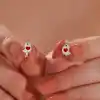 Gümüş Kalpli Kuş Çocuk Küpesi
