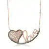 Gümüş Kalpli Love Bayan Kolye