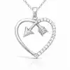 Gümüş Kalpli Ok Kadın Kolye