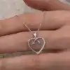 Gümüş Kalpli Ok Kadın Kolye