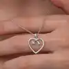 Gümüş Kalpli Ok Kadın Kolye
