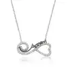 Gümüş Kalpli Sonsuzluk Annem Kolye