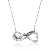 Gümüş Kalpli Sonsuzluk Annem Kolye