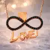 Gümüş Kalpli Sonsuzluk Love Bayan Kolye