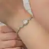 Gümüş Kalpli Su Yolu Kadın Bileklik