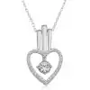 Gümüş Kalpli Tek Taş Kadın Kolye