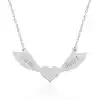 Gümüş Kanatlı Kalp İsimli Bayan Kolye