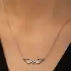 Gümüş Kanatlı Kalp Kolye