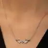 Gümüş Kanatlı Kalp Kolye
