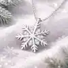 Gümüş Kar Tanesi Kadın Kolye