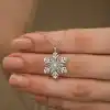 Gümüş Kar Tanesi Kolye