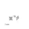 Gümüş Kare Tek Taş Zirkon Küpe - 3 mm
